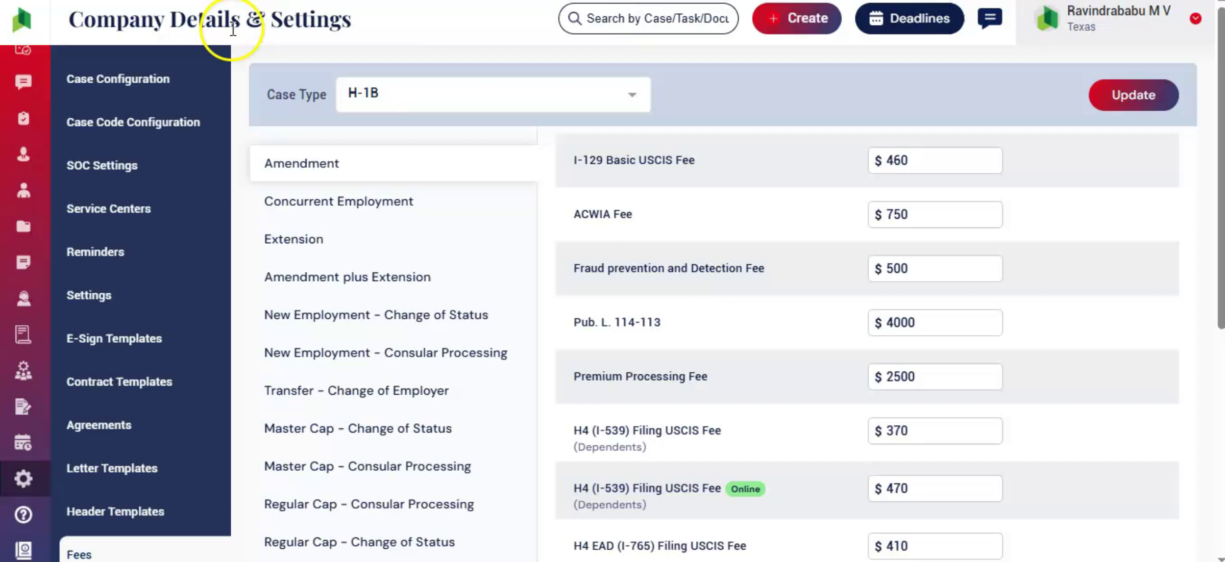 Fees Configuration Overview