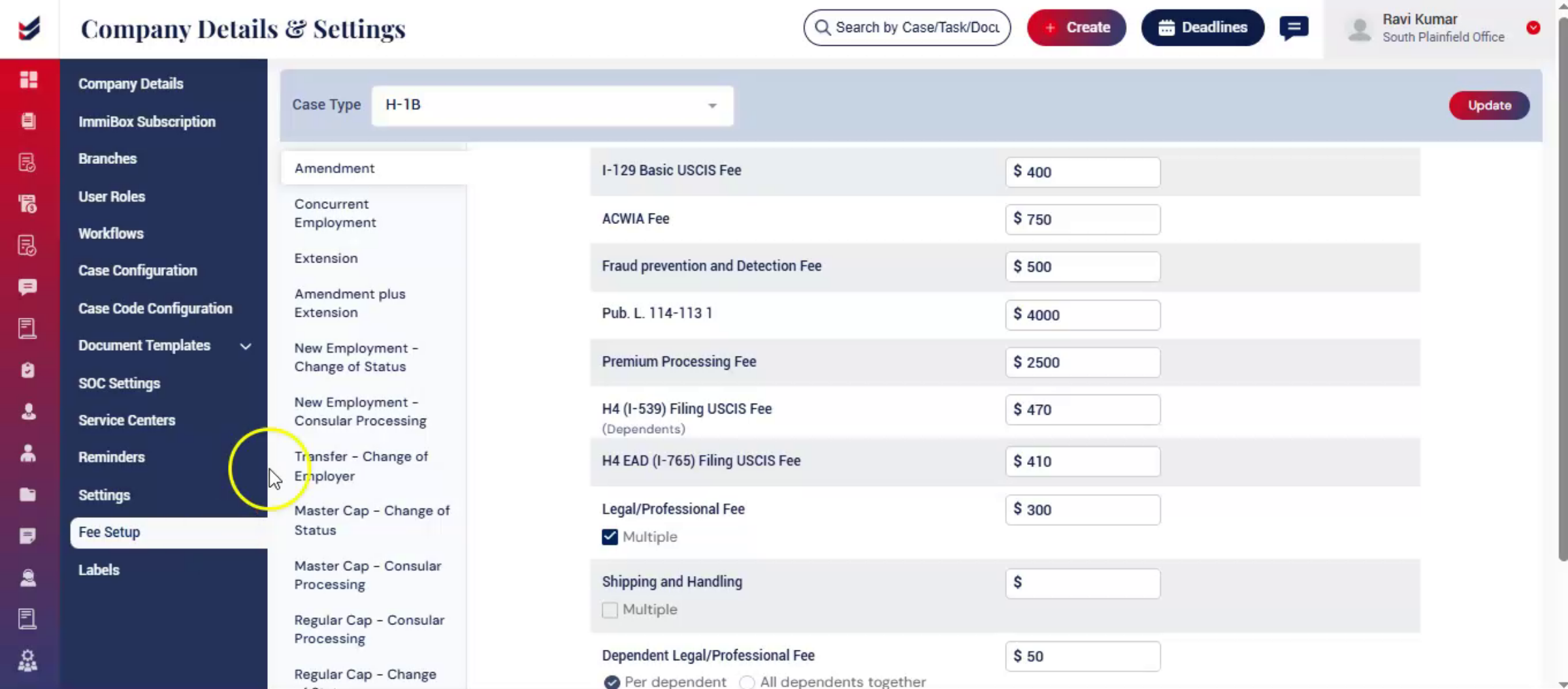 Fees Configuration Overview