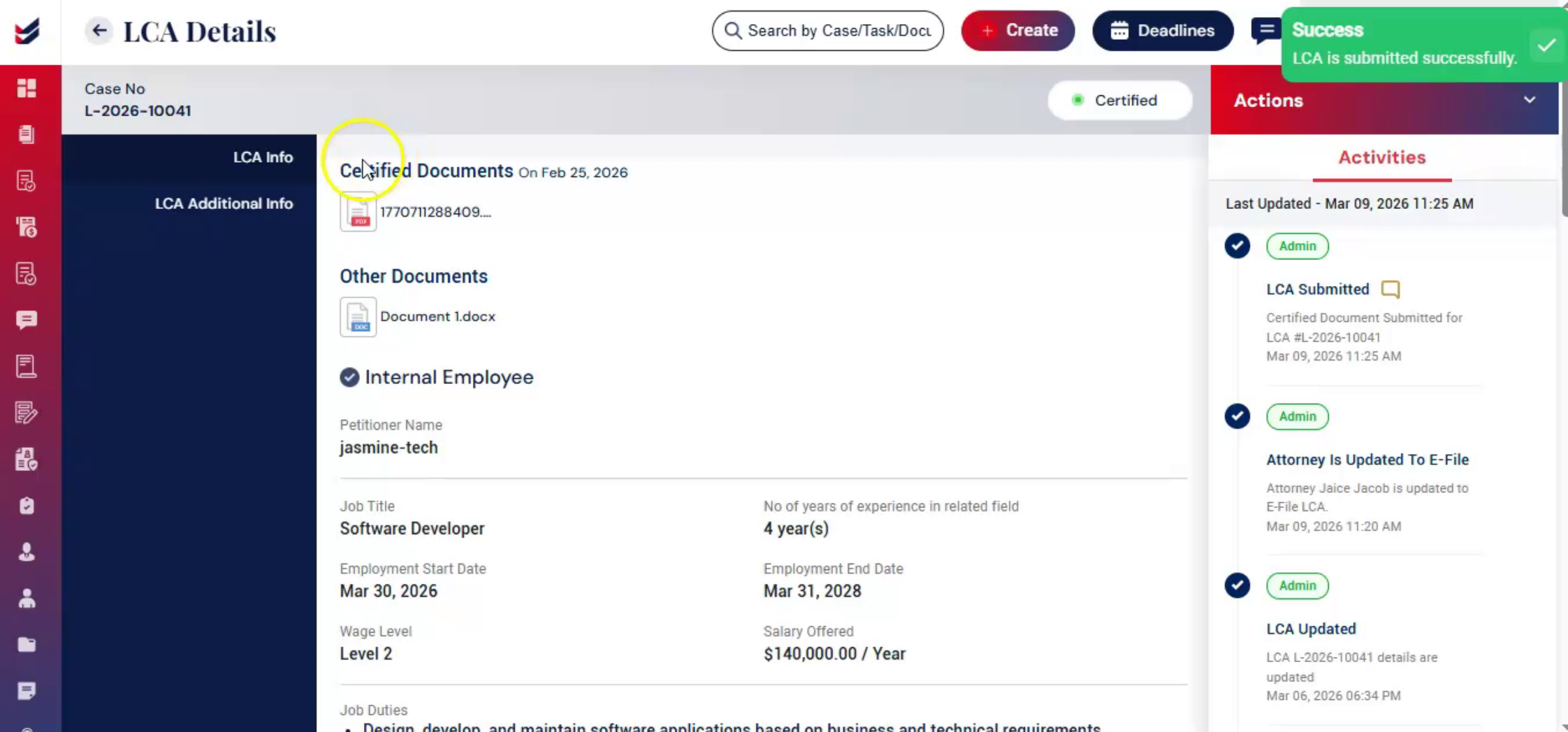 LCA Info Section Updated