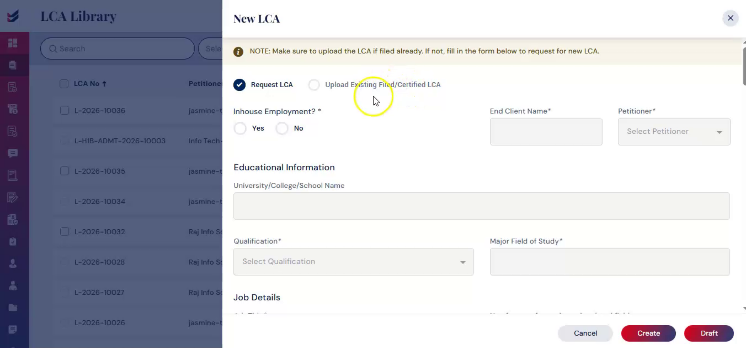 Case Example Request LCA