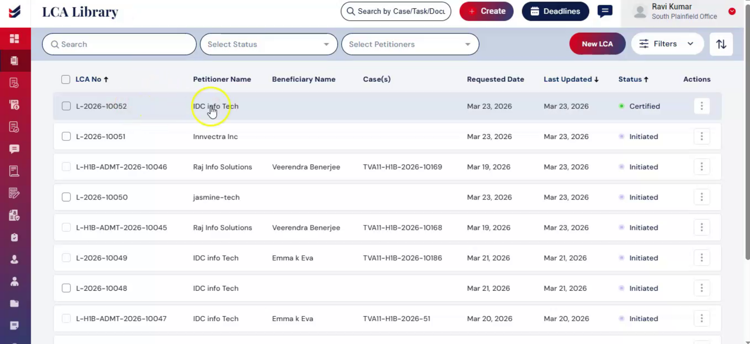 Access and Manage LCA