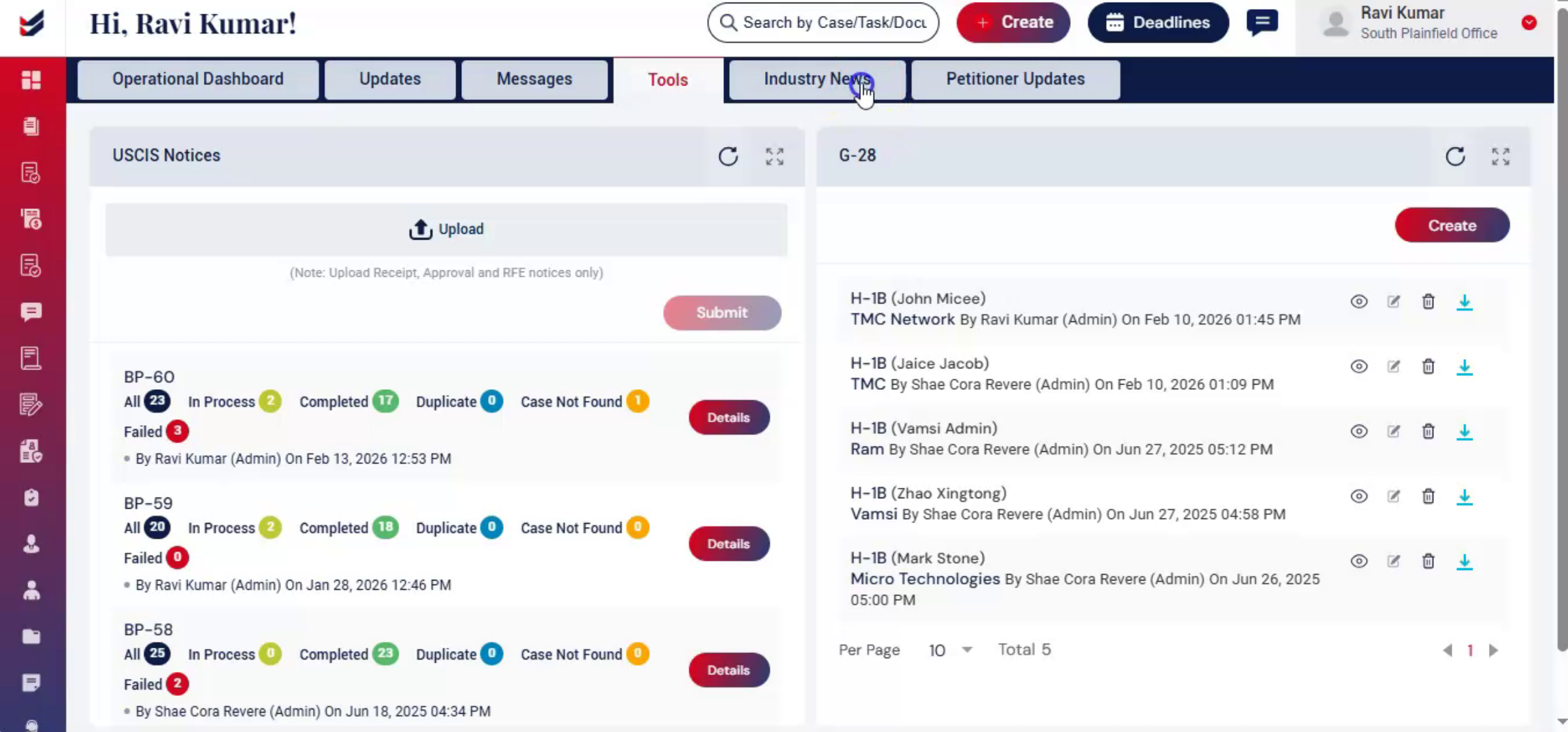 Industry News Tab