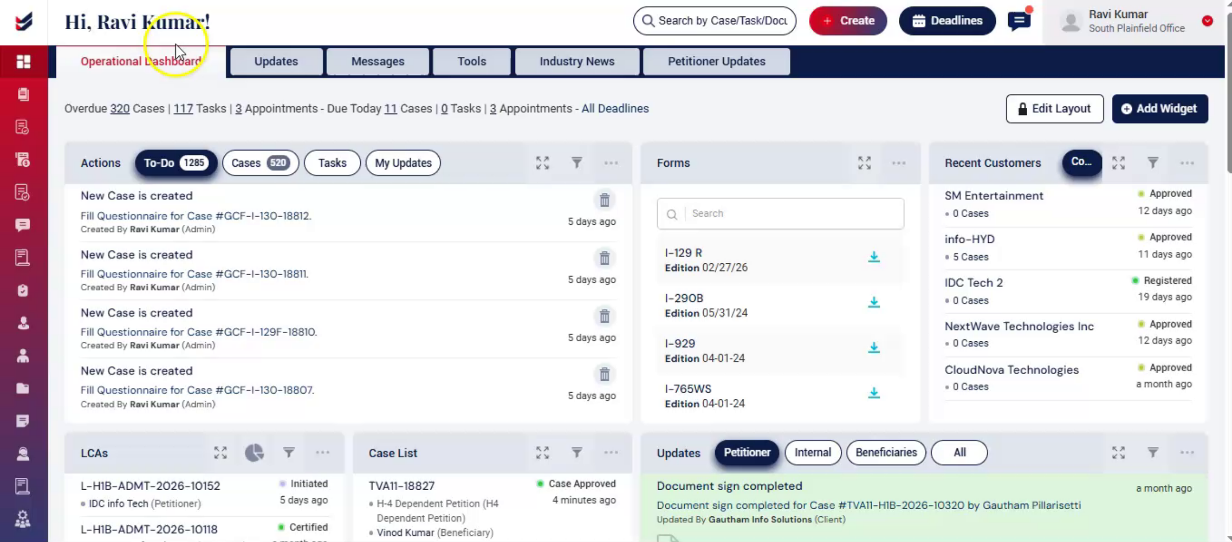 Invoice Sections Overview