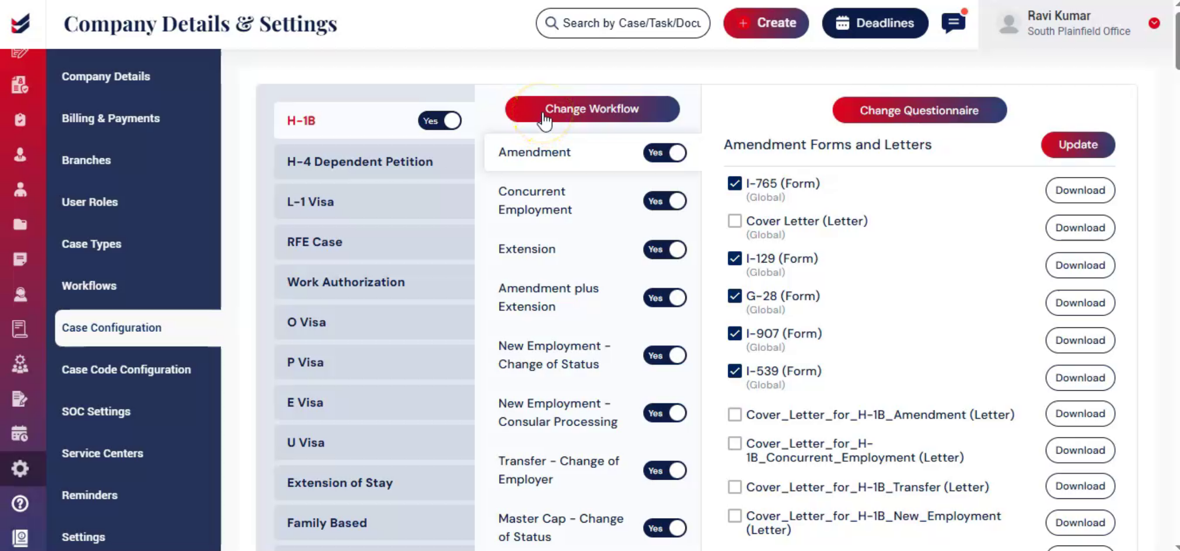 Change Workflow