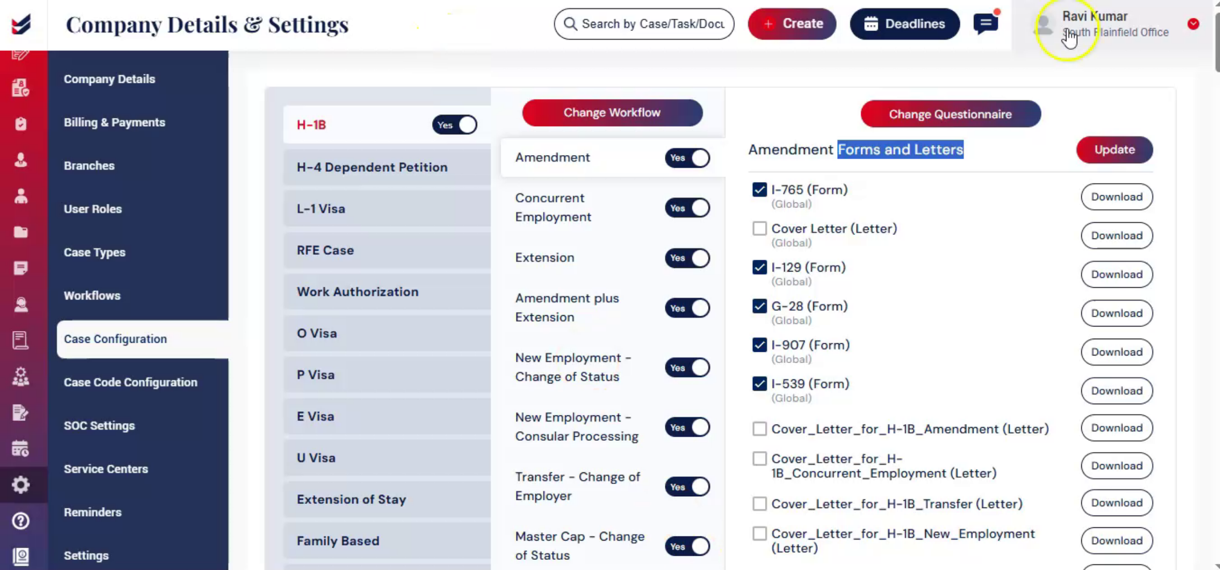 Forms and Letters in ImmiBox