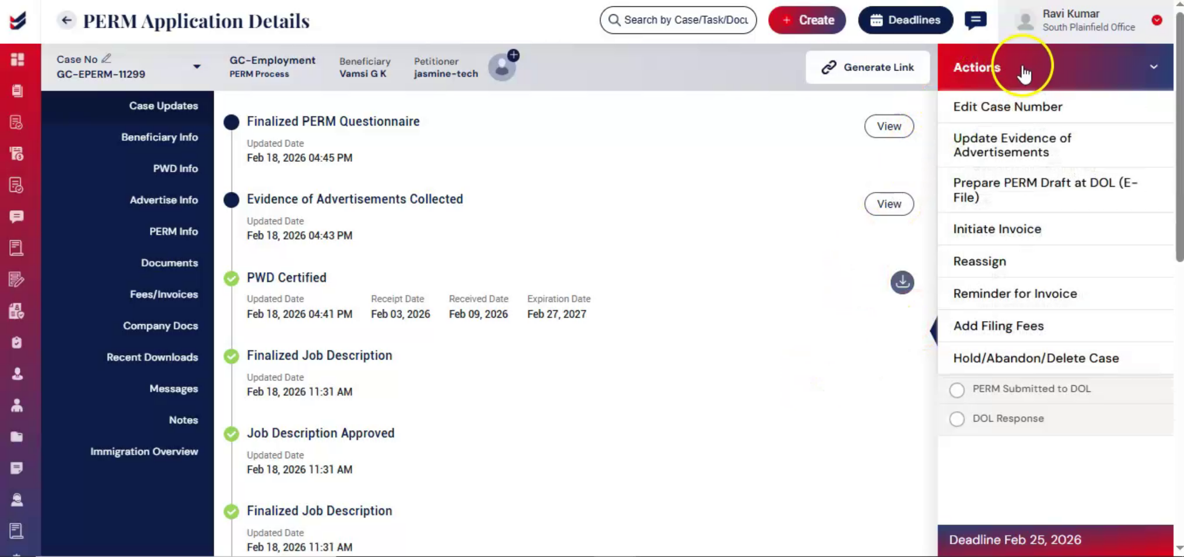 PERM Draft Preparation Options