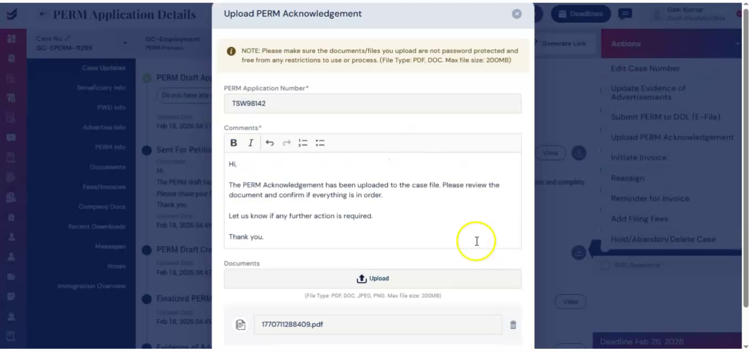Record Keeping And Status Updates
