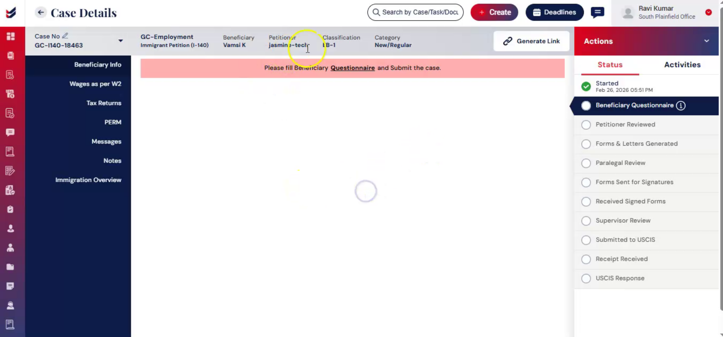 Generate a Link for the Questionnaire