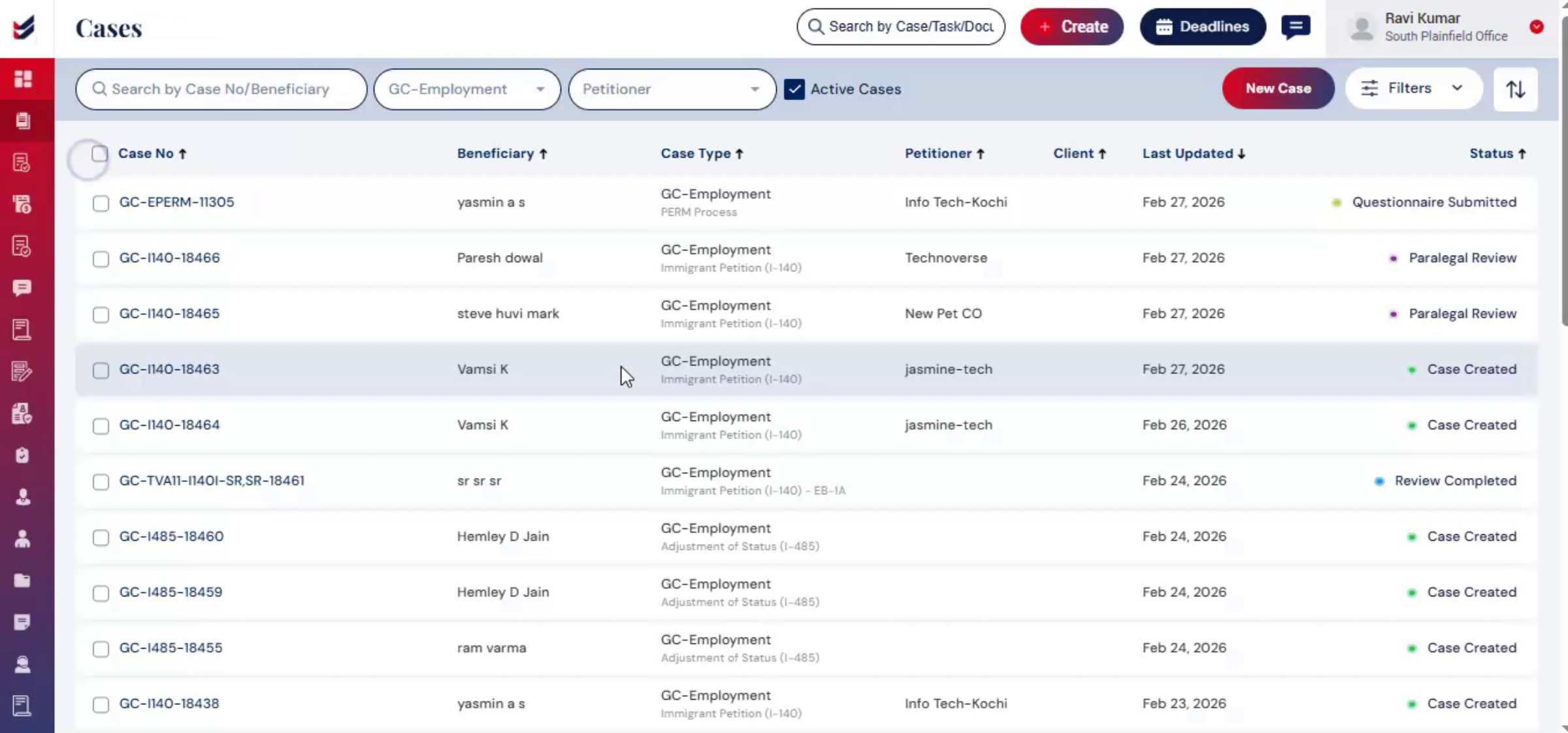 Navigate to Case Details