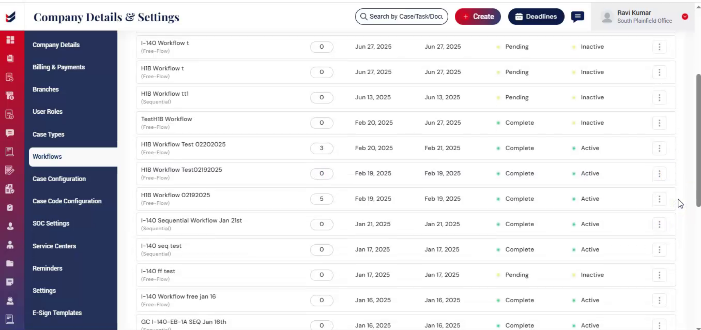 Creating New Workflow