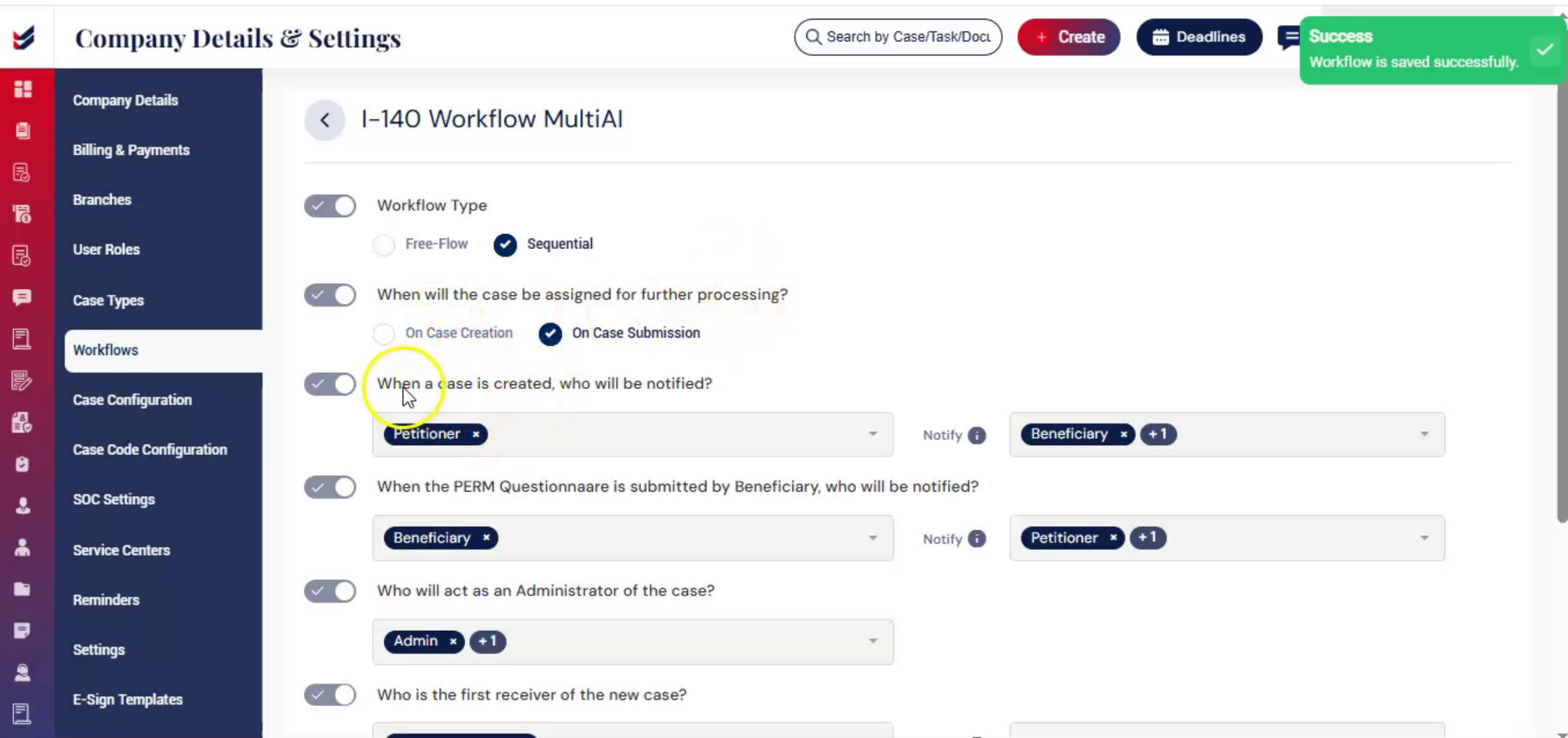 Workflow Configuration Page Overview