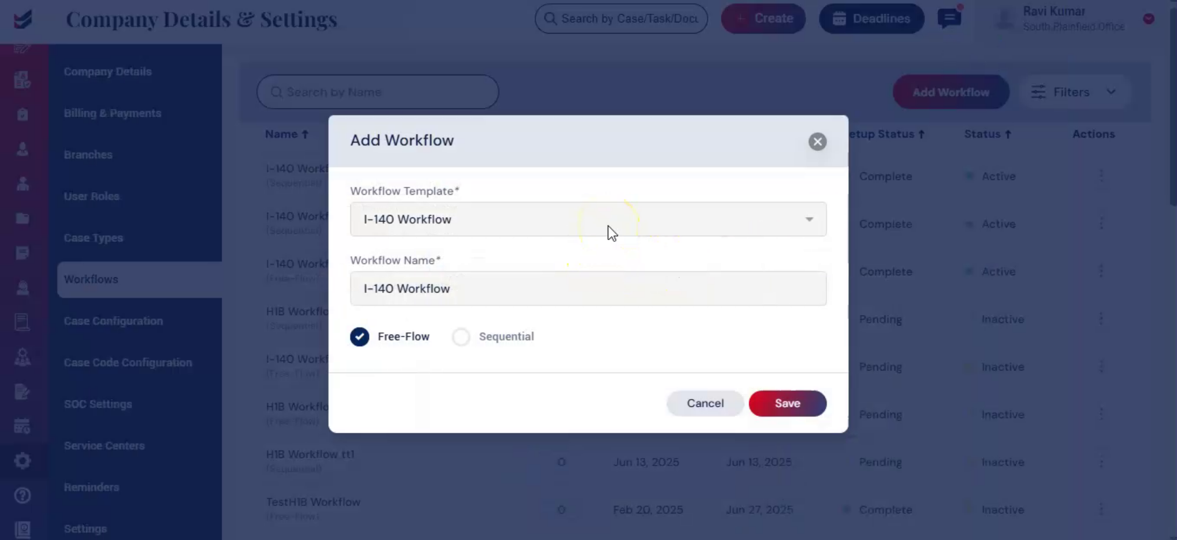 Predefined Workflow