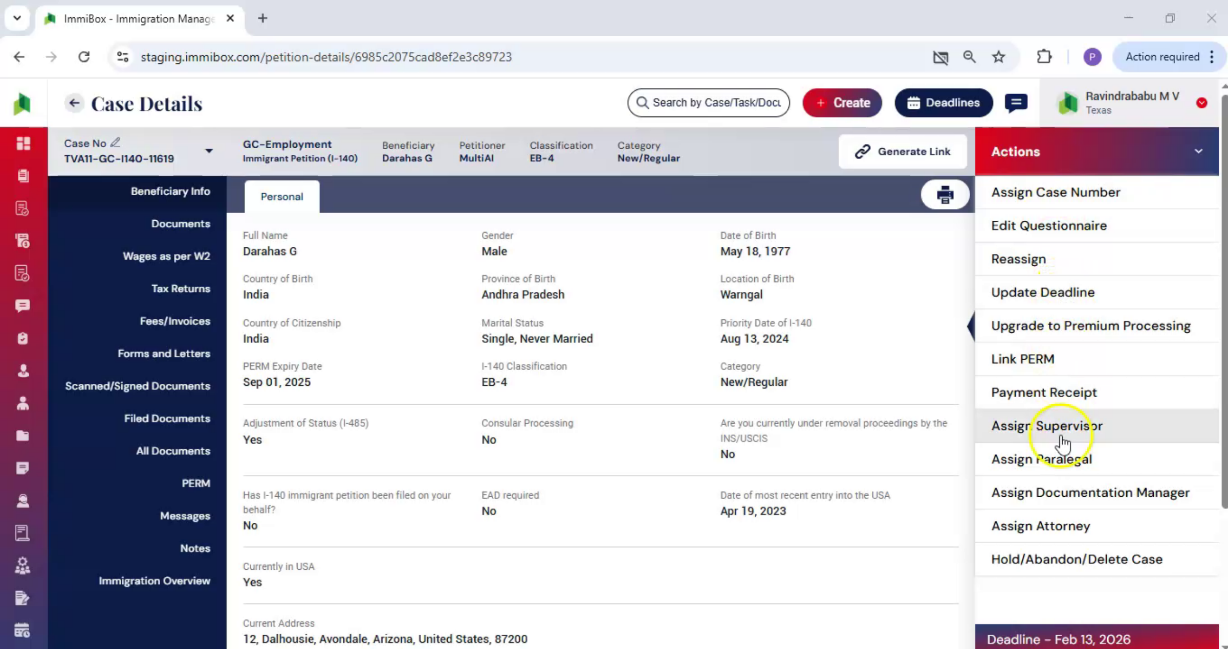 Select Attorney And Assign