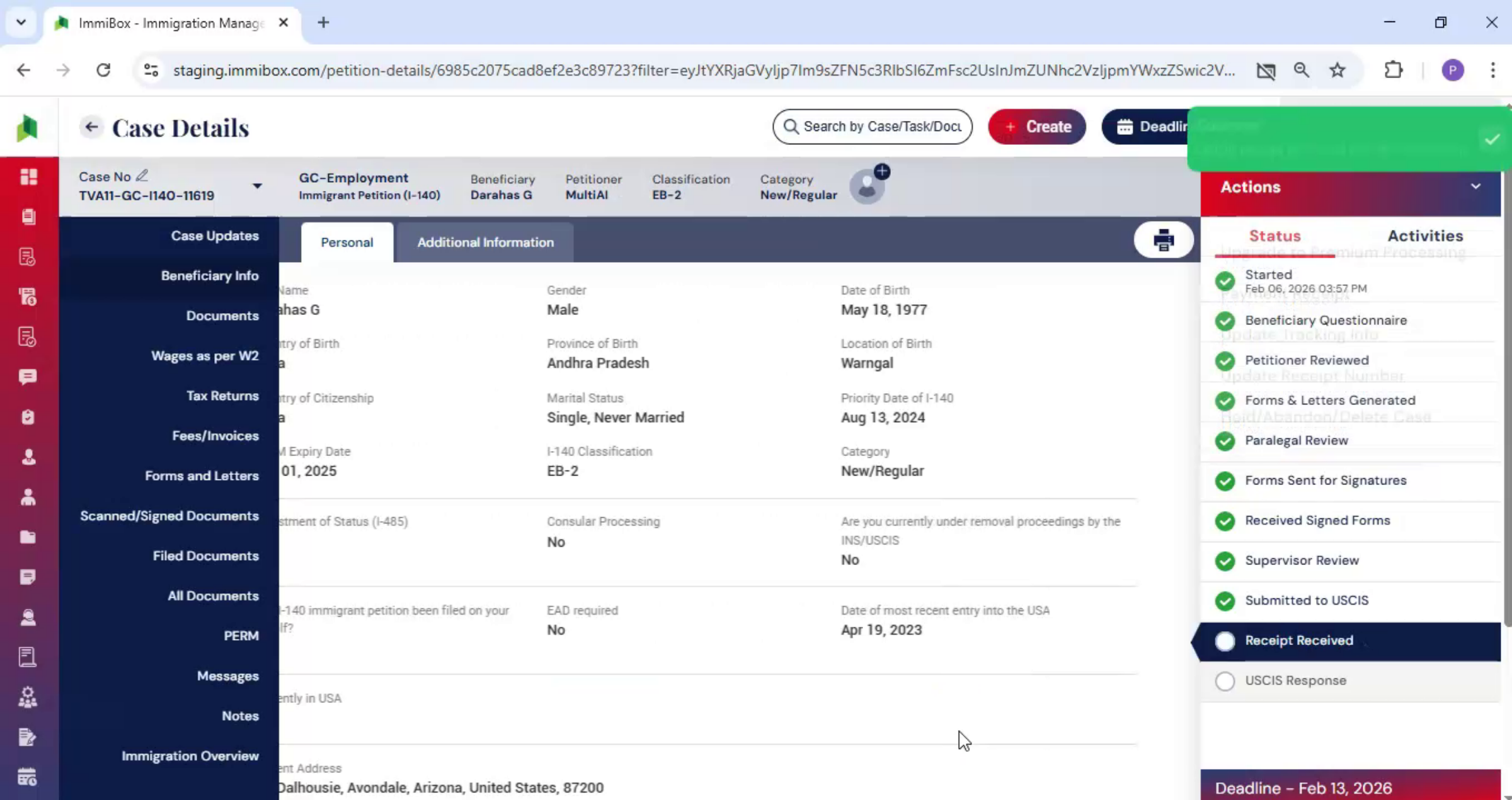 Receipt Details Display