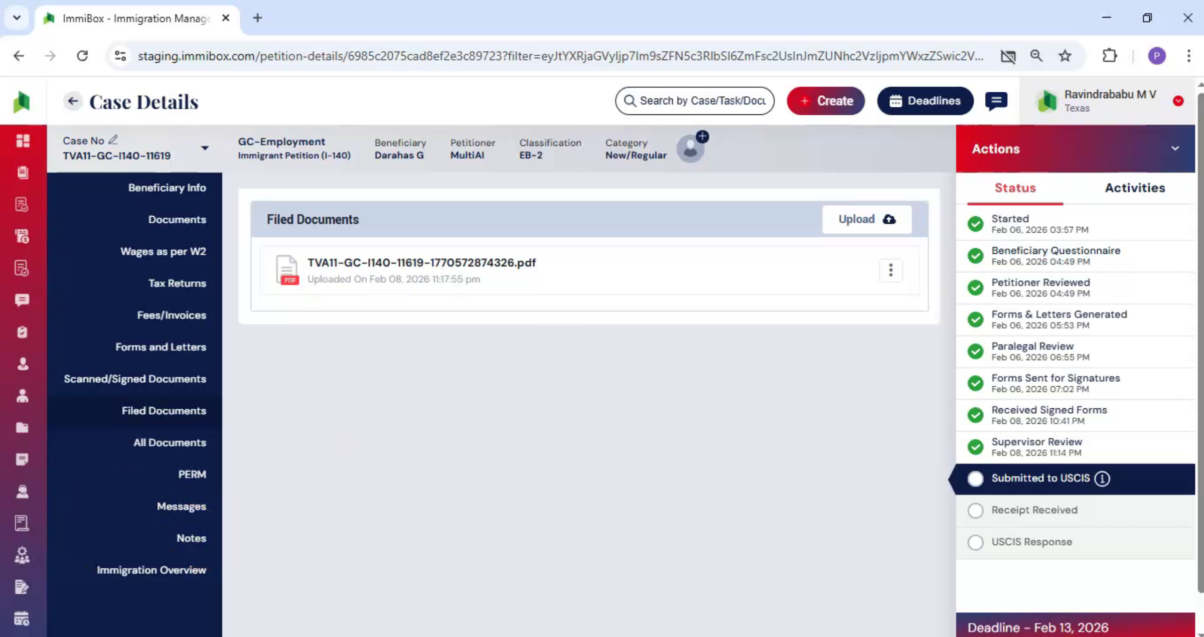 USCIS Submission Stage