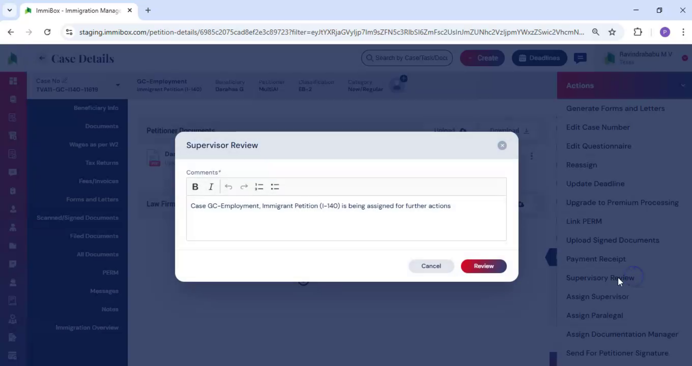 Add Supervisor Review Notes