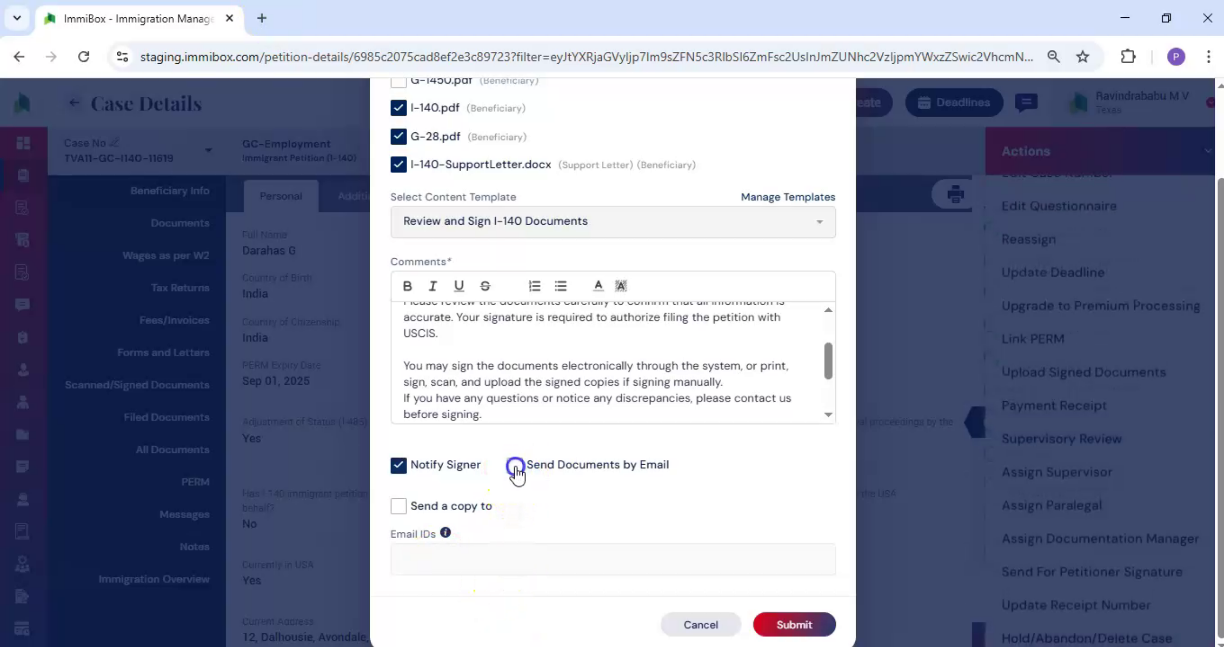 Send Copy Configuration