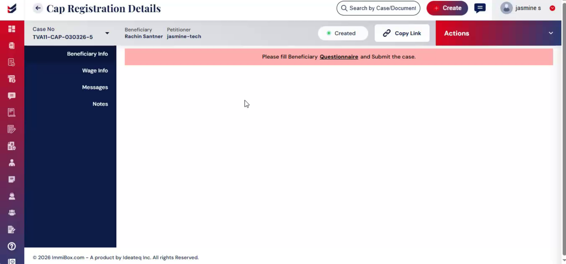 Accessing Questionnaire Form