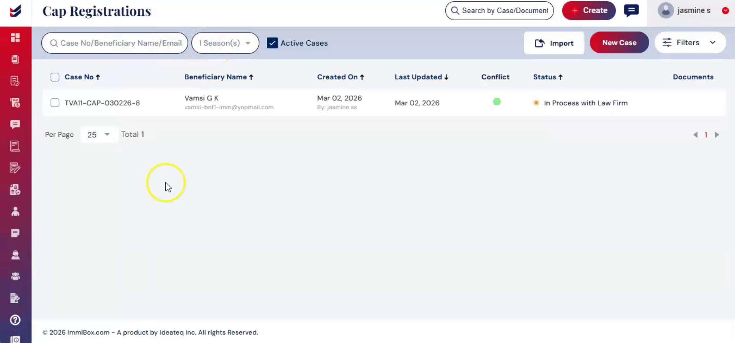 Managing Cases Options