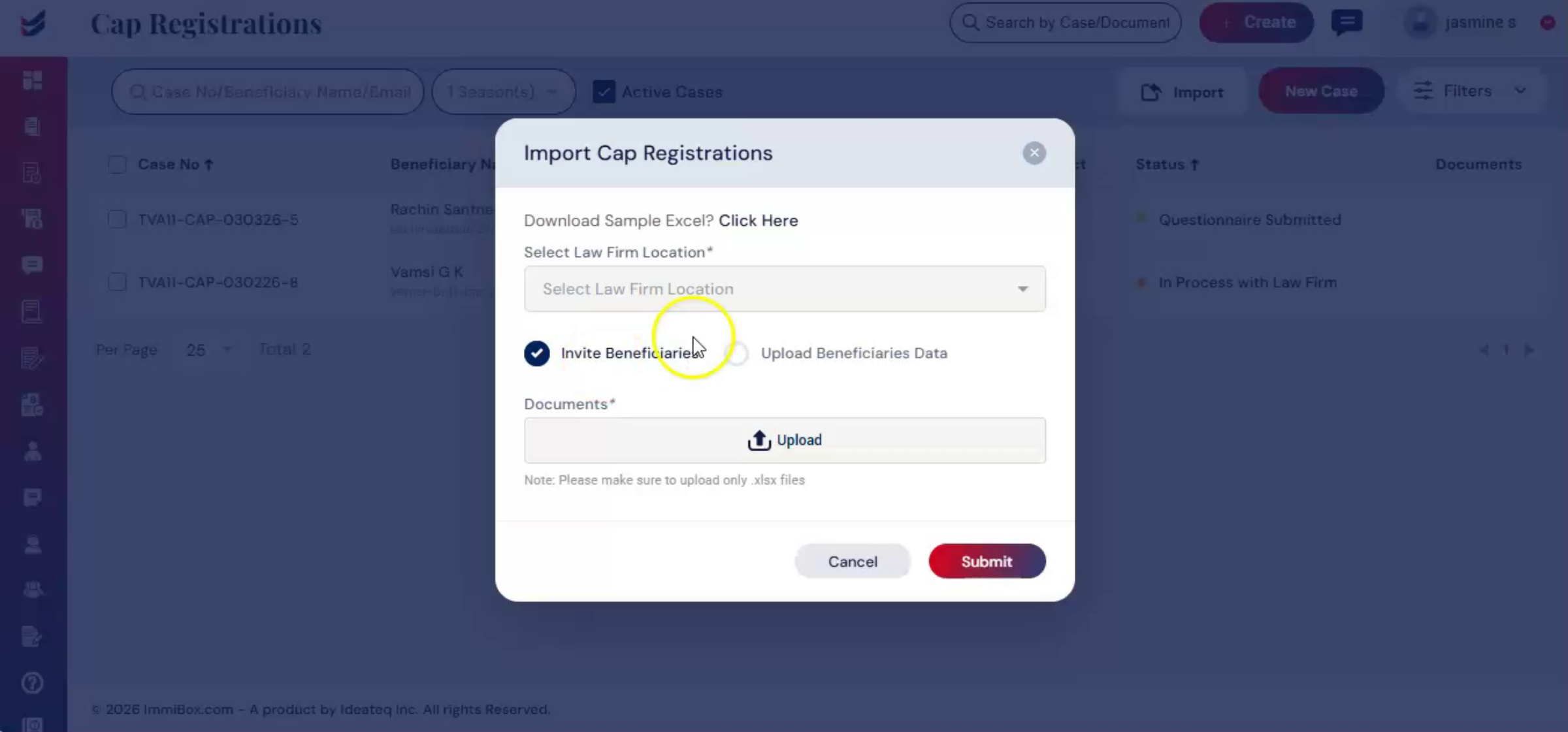 Uploading Beneficiary Details