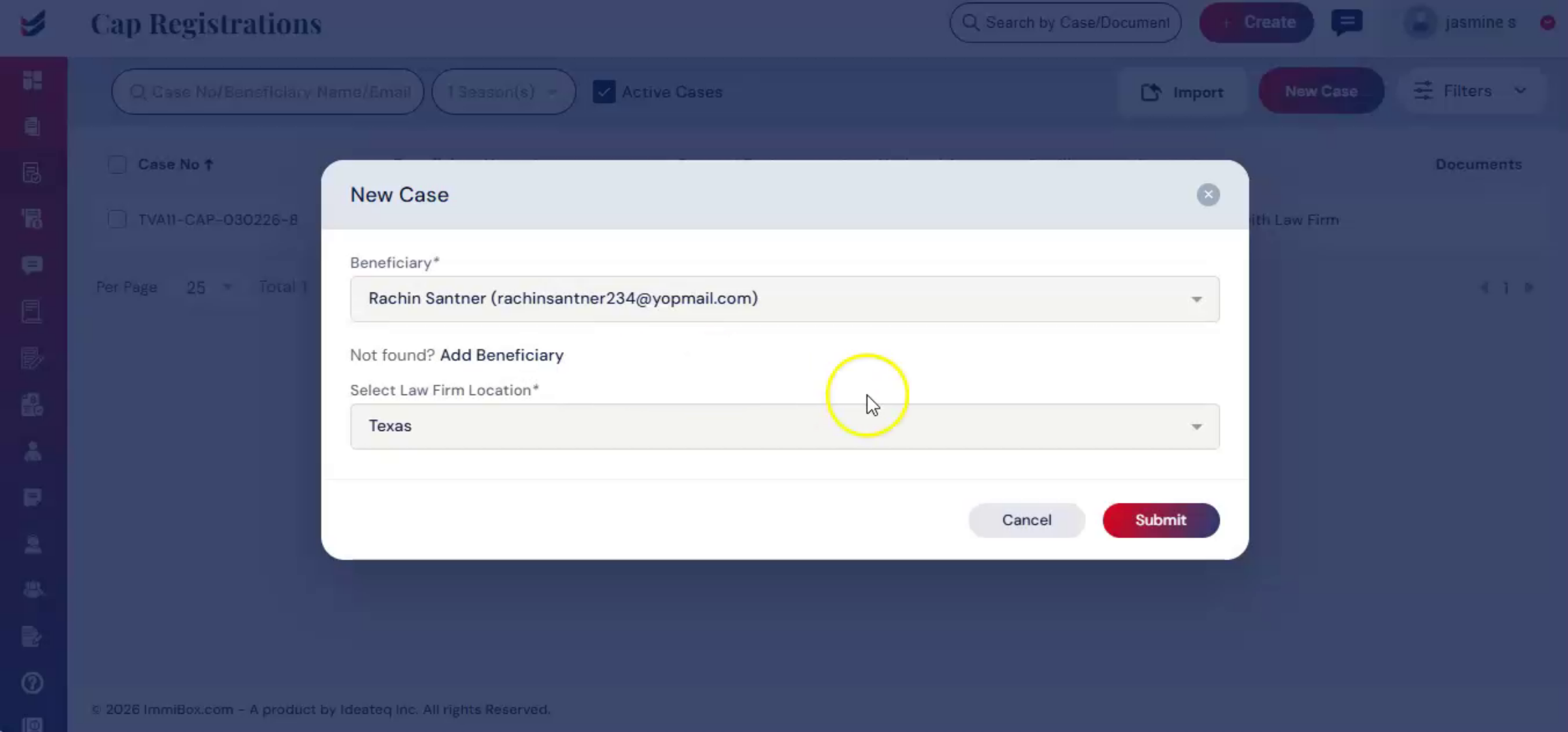 CAP Registration Detail Page