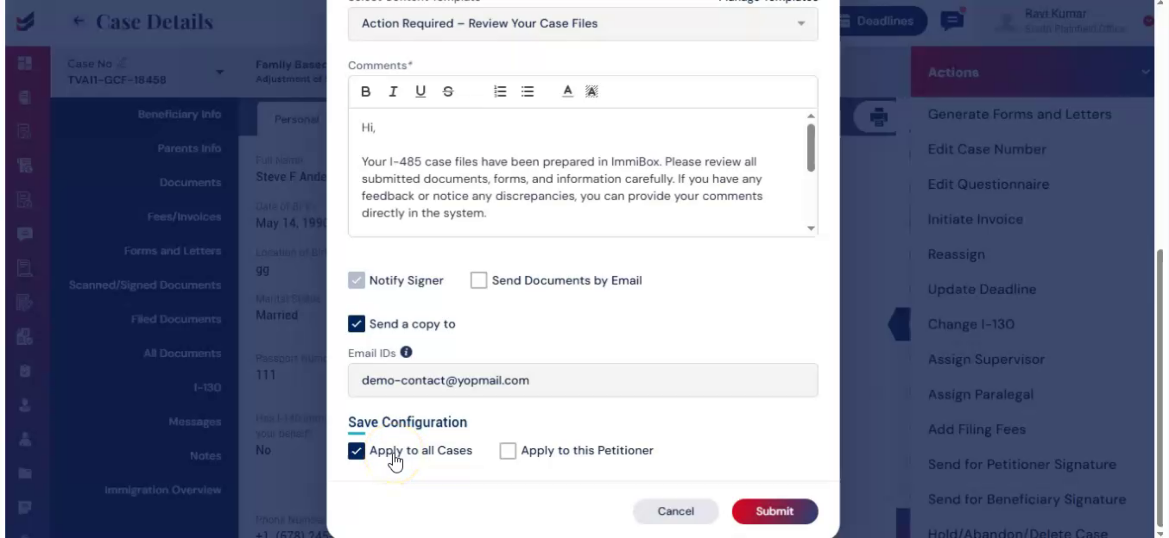 Signature Email Recipients