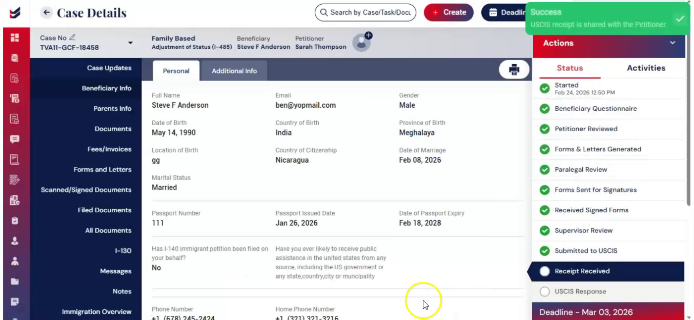 Uploading Multiple USCIS Notices