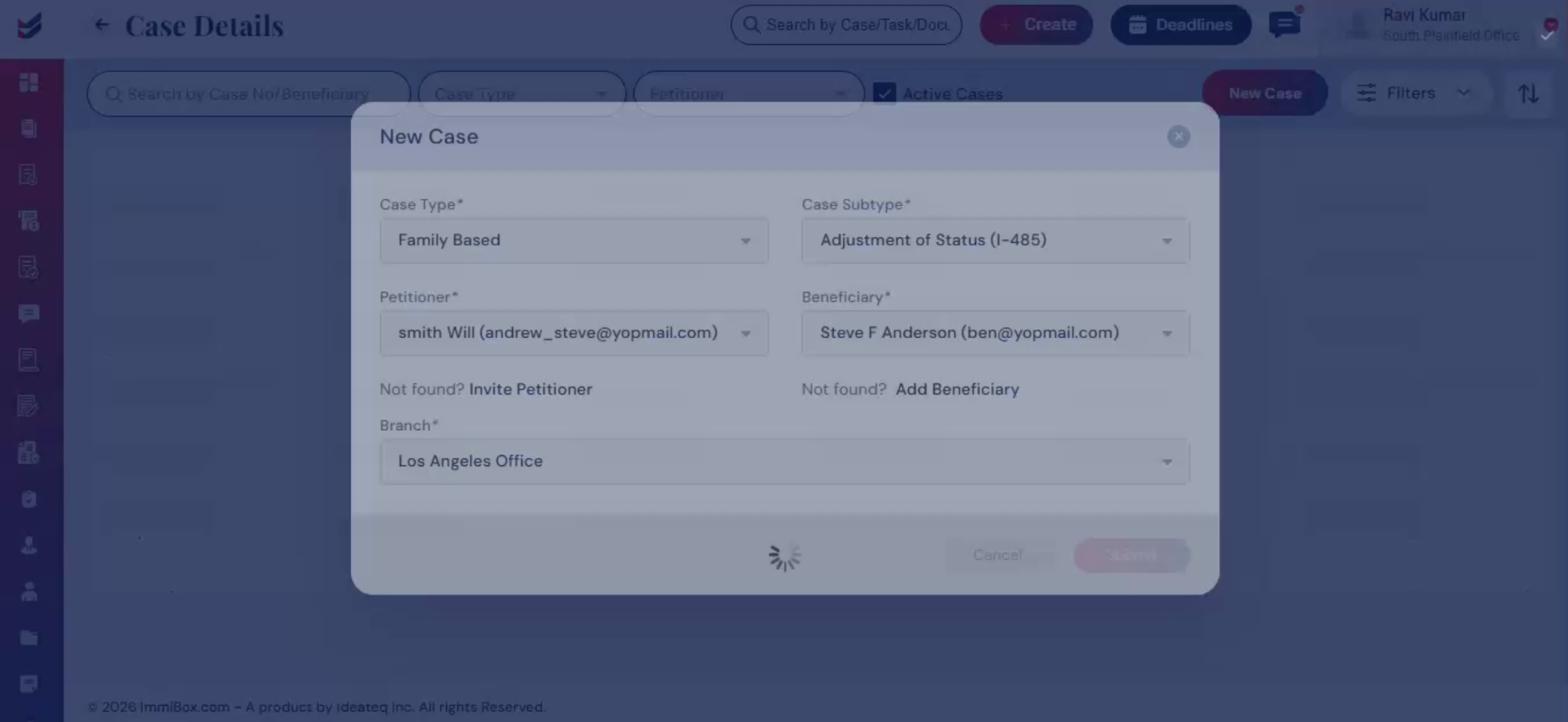 Case Details And Status View