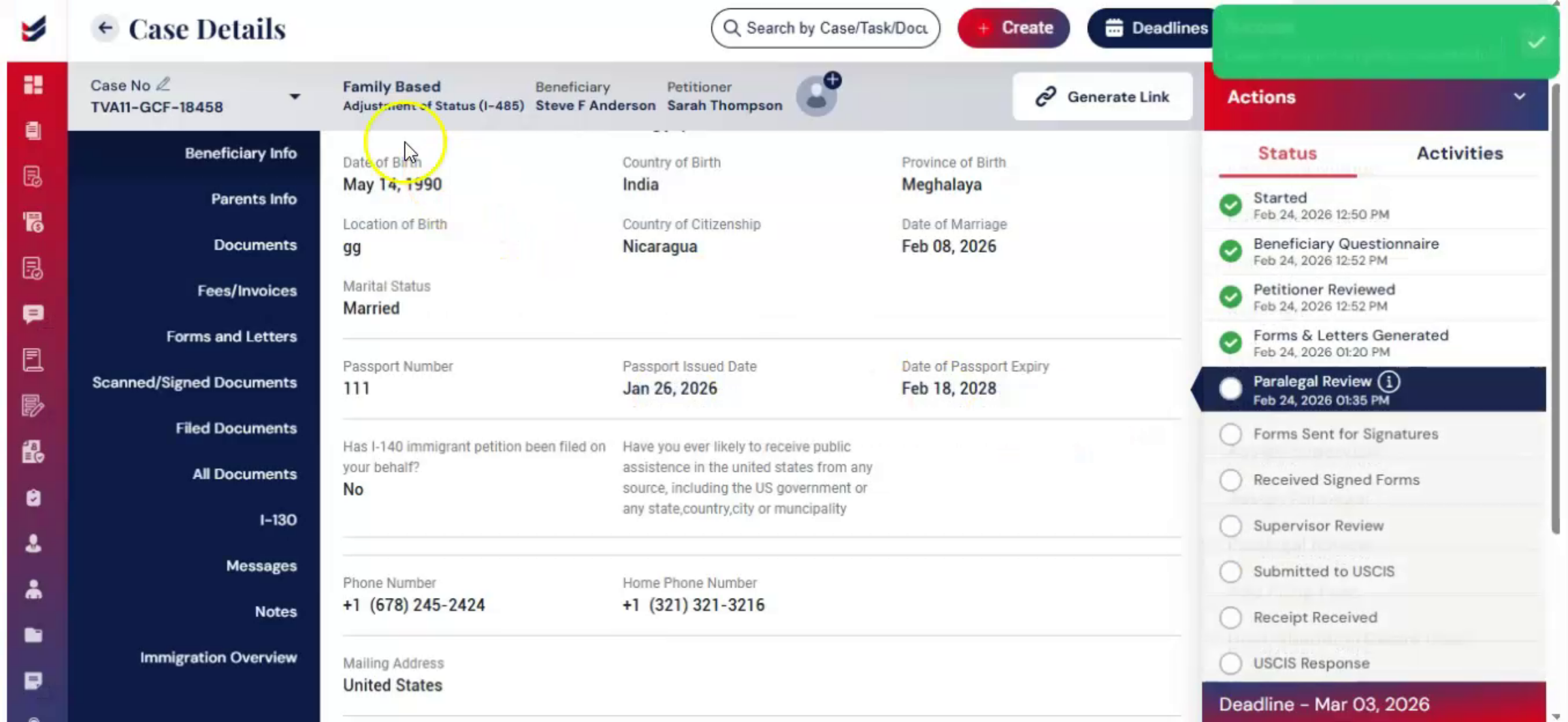Tracking Review Actions