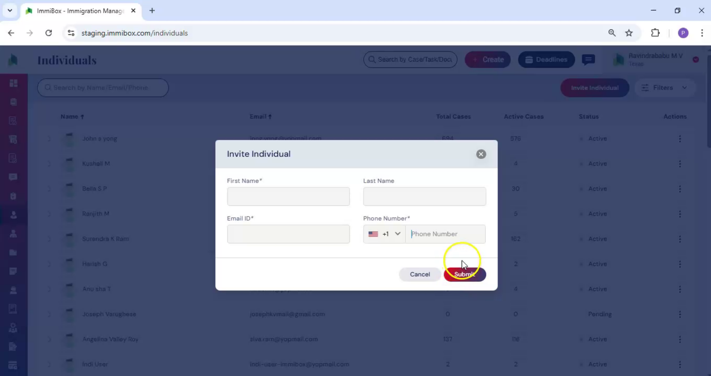 Add Individual While Creating Case