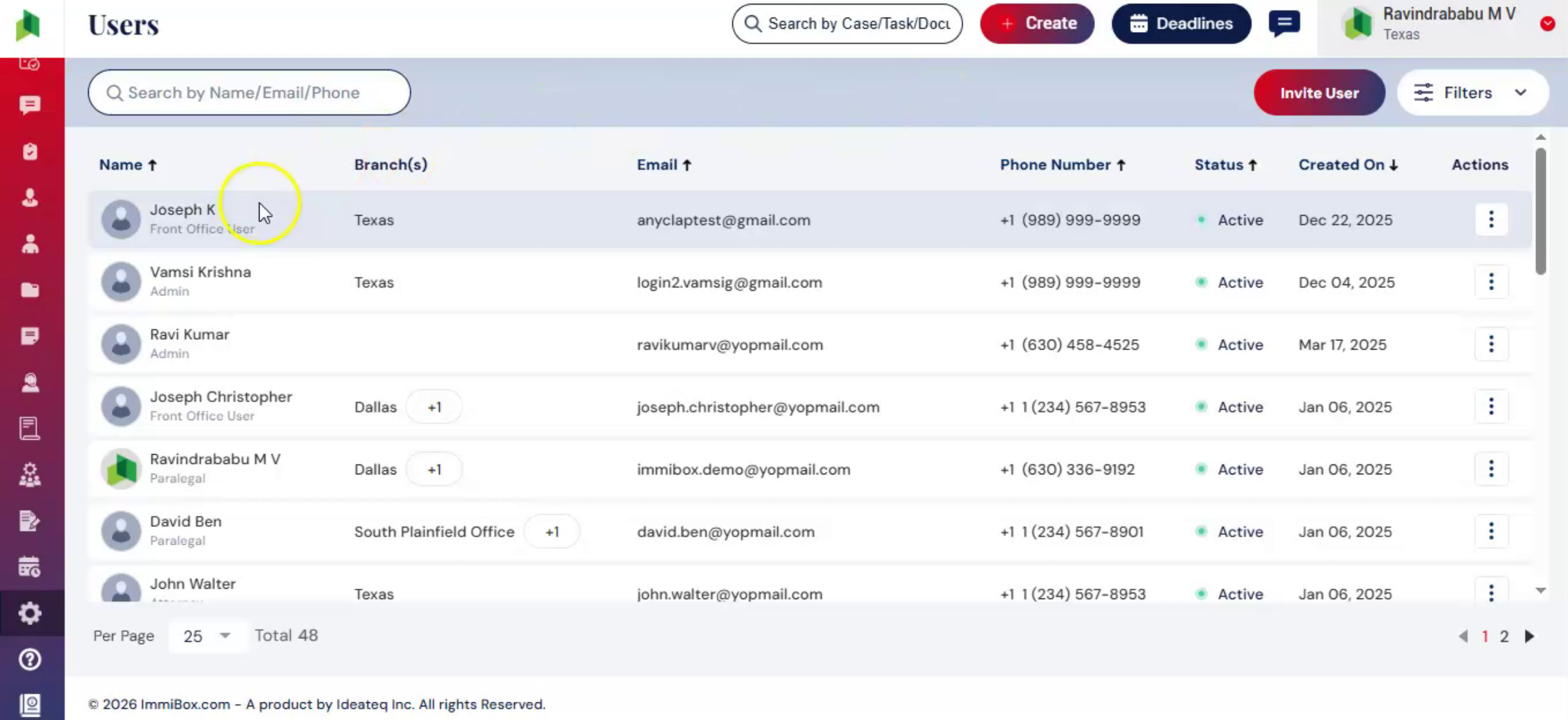 Internal User Assignment