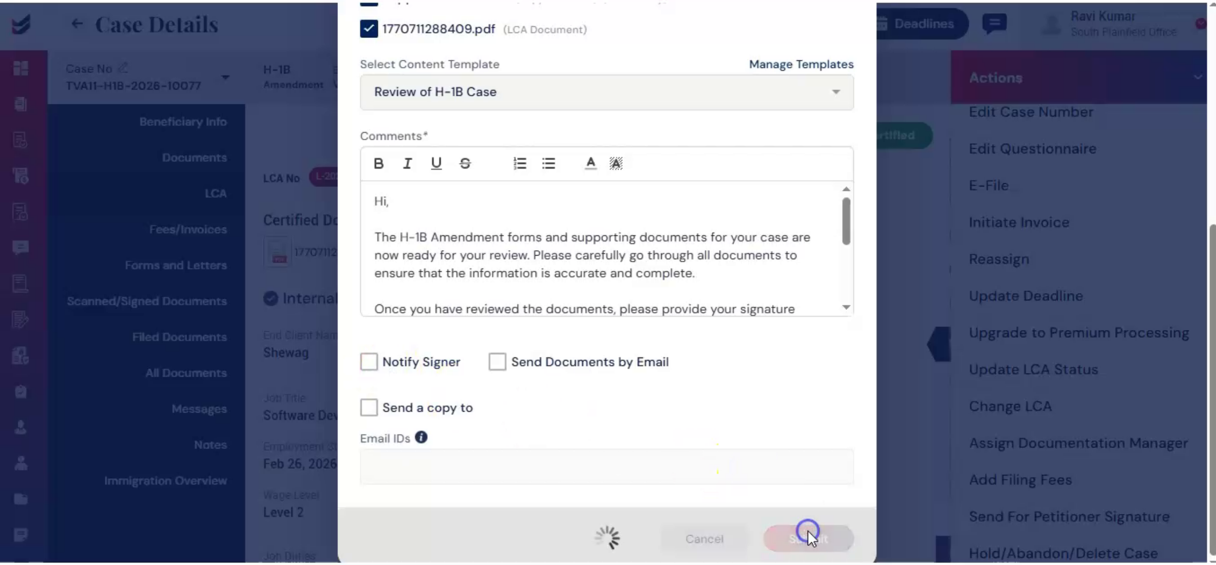 Uploading Signed Documents Options
