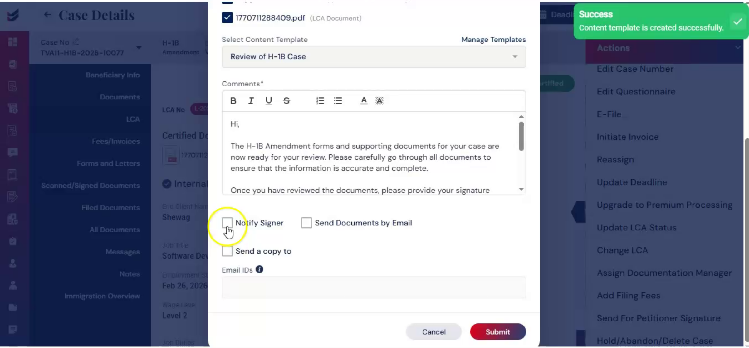 Enabling Email Notifications