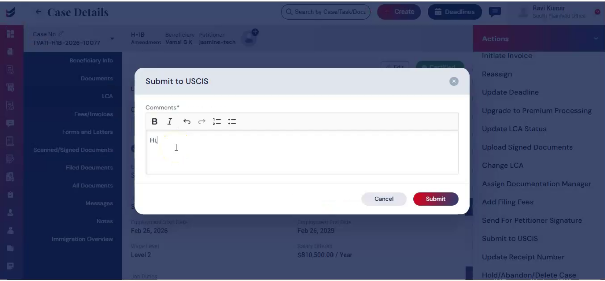 Recording Filing Stage And Accuracy
