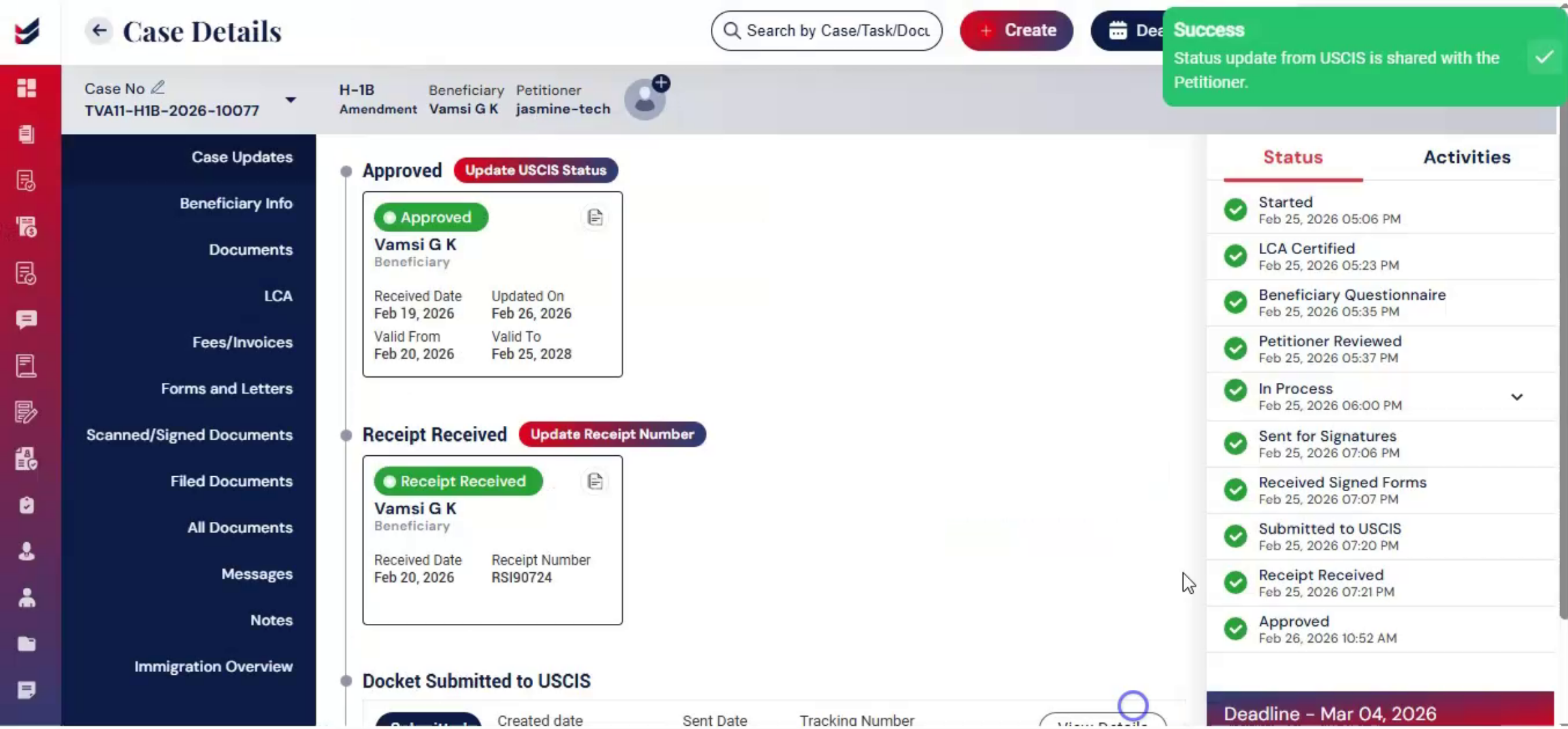 Case Lifecycle History Maintenance