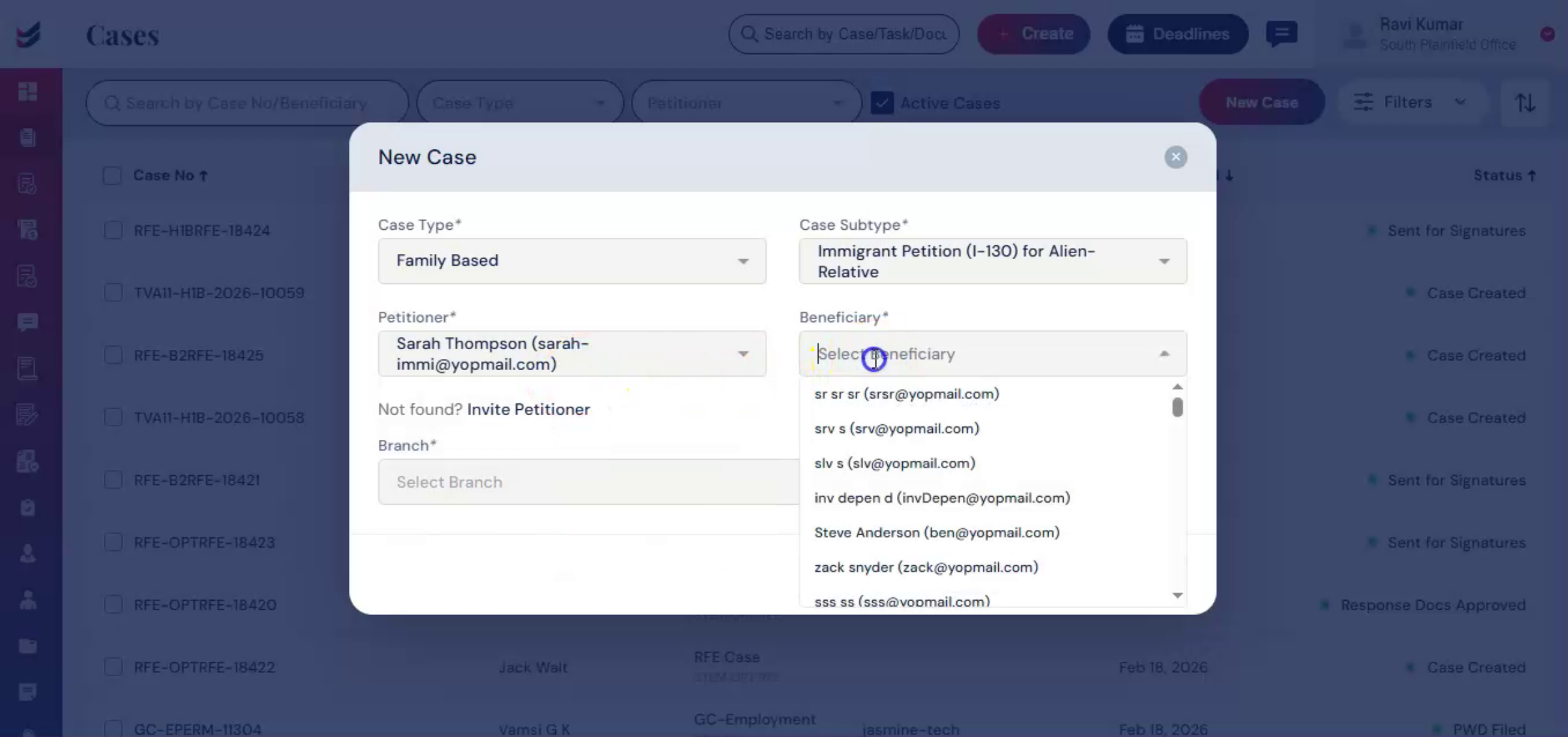 Adding Petitioner And Beneficiary