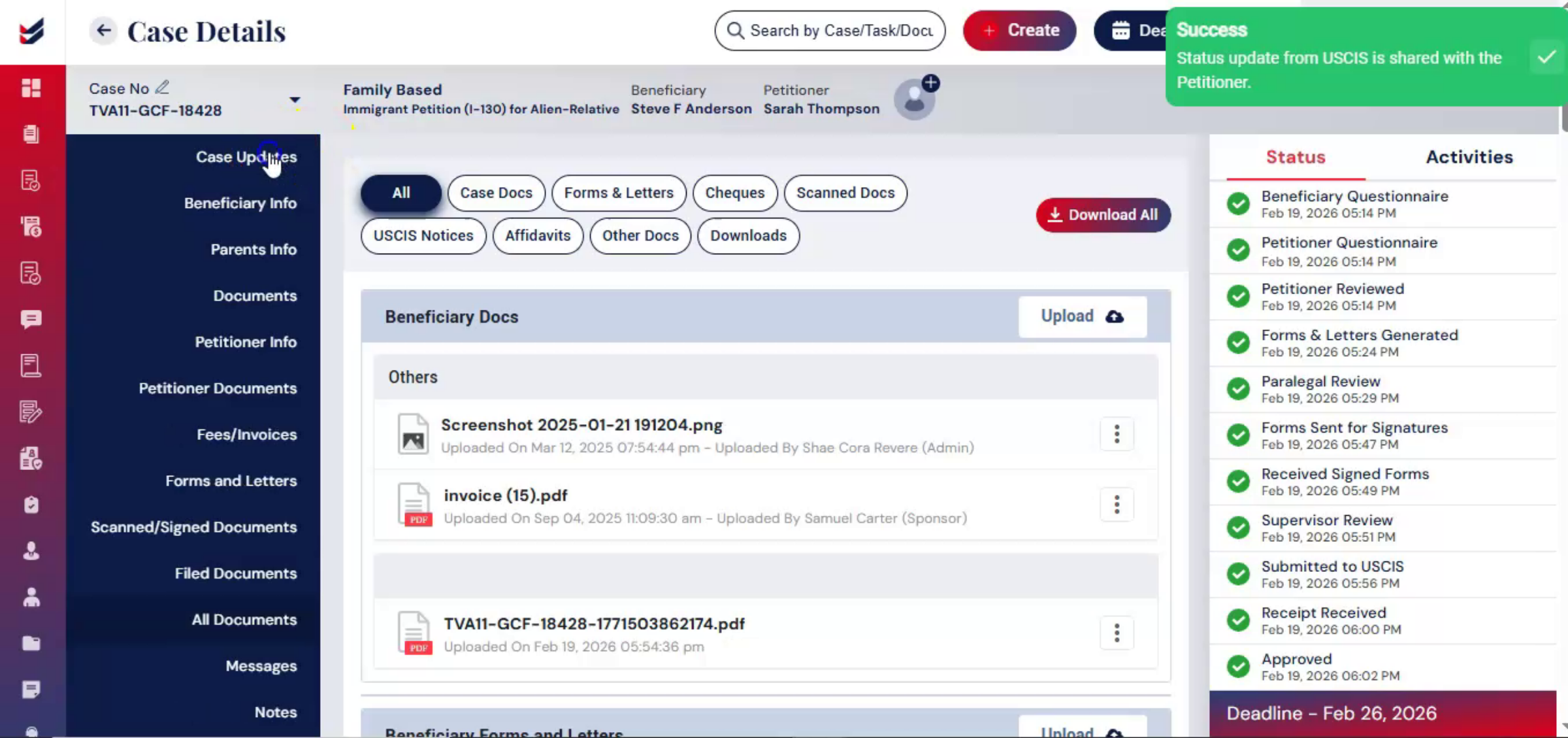 Case Lifecycle History