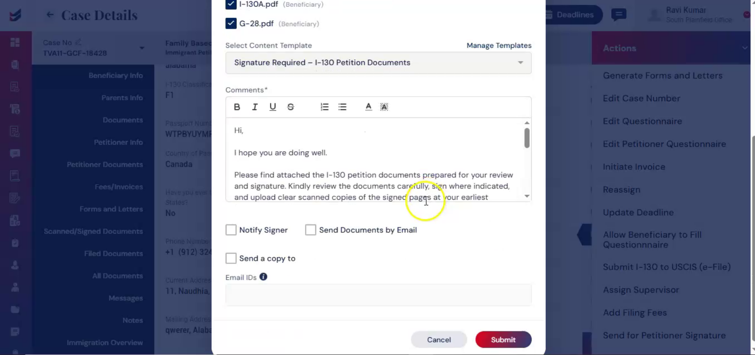 Notification And Email Options
