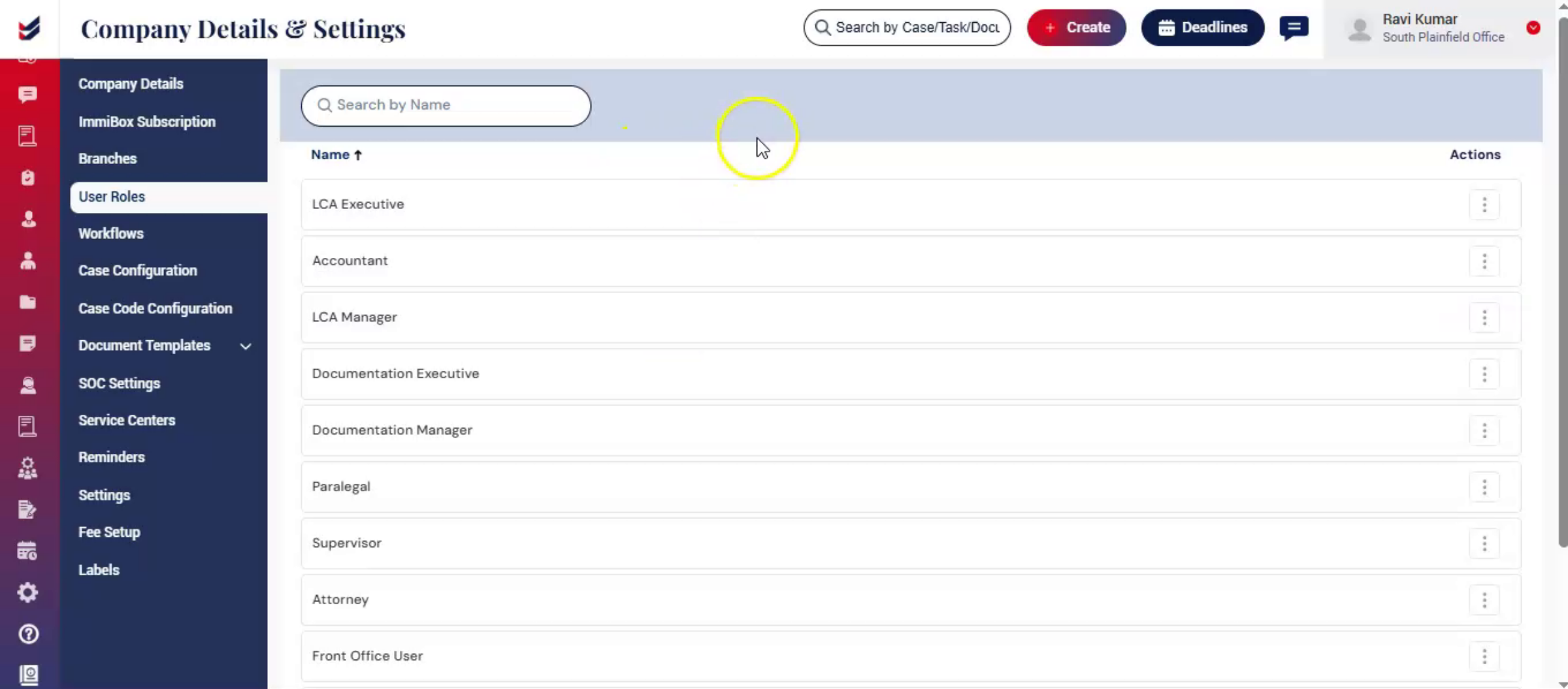 View Existing Roles