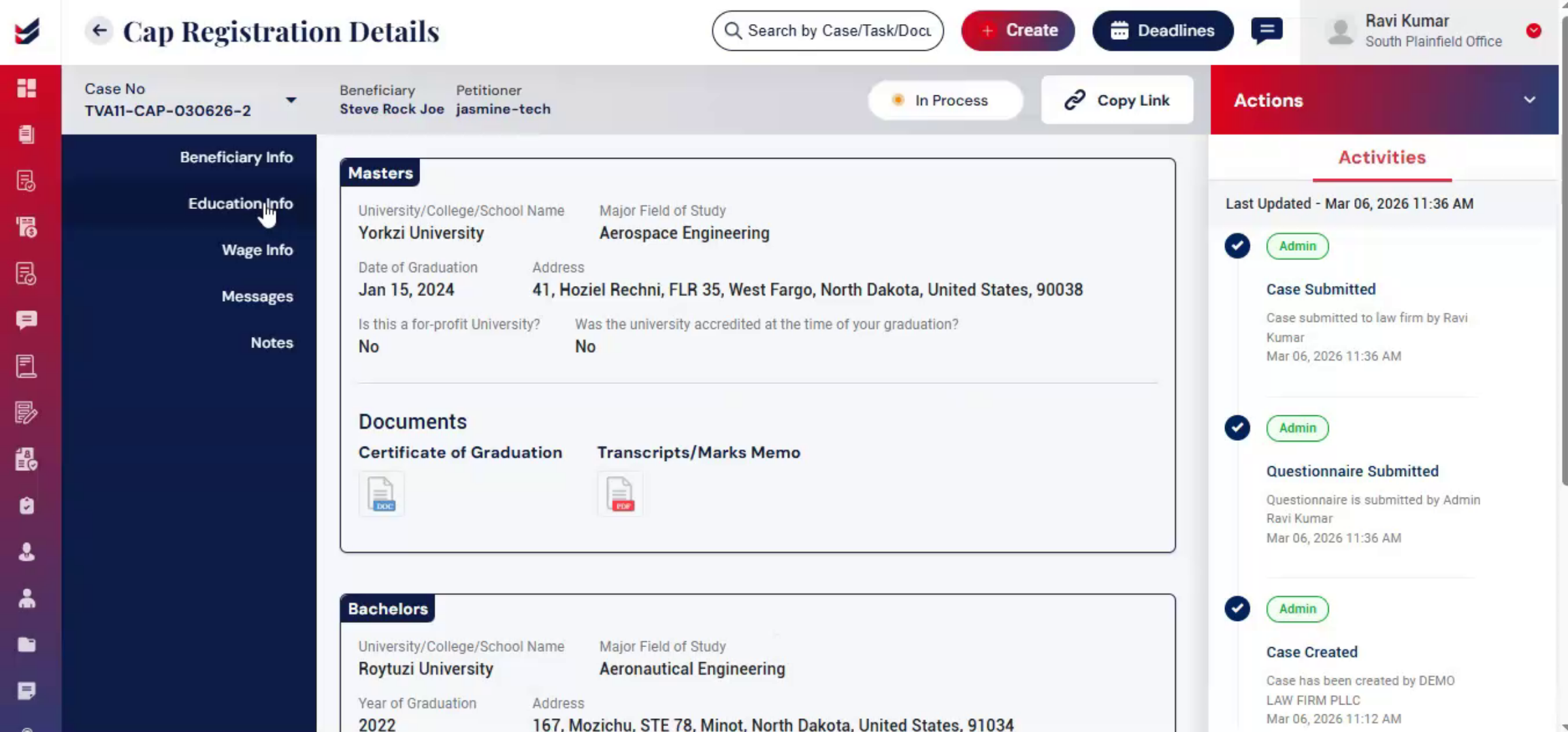 Next Step: Wage Info Section