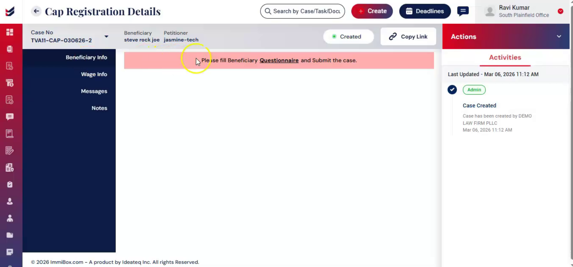 Completing Personal Information Section