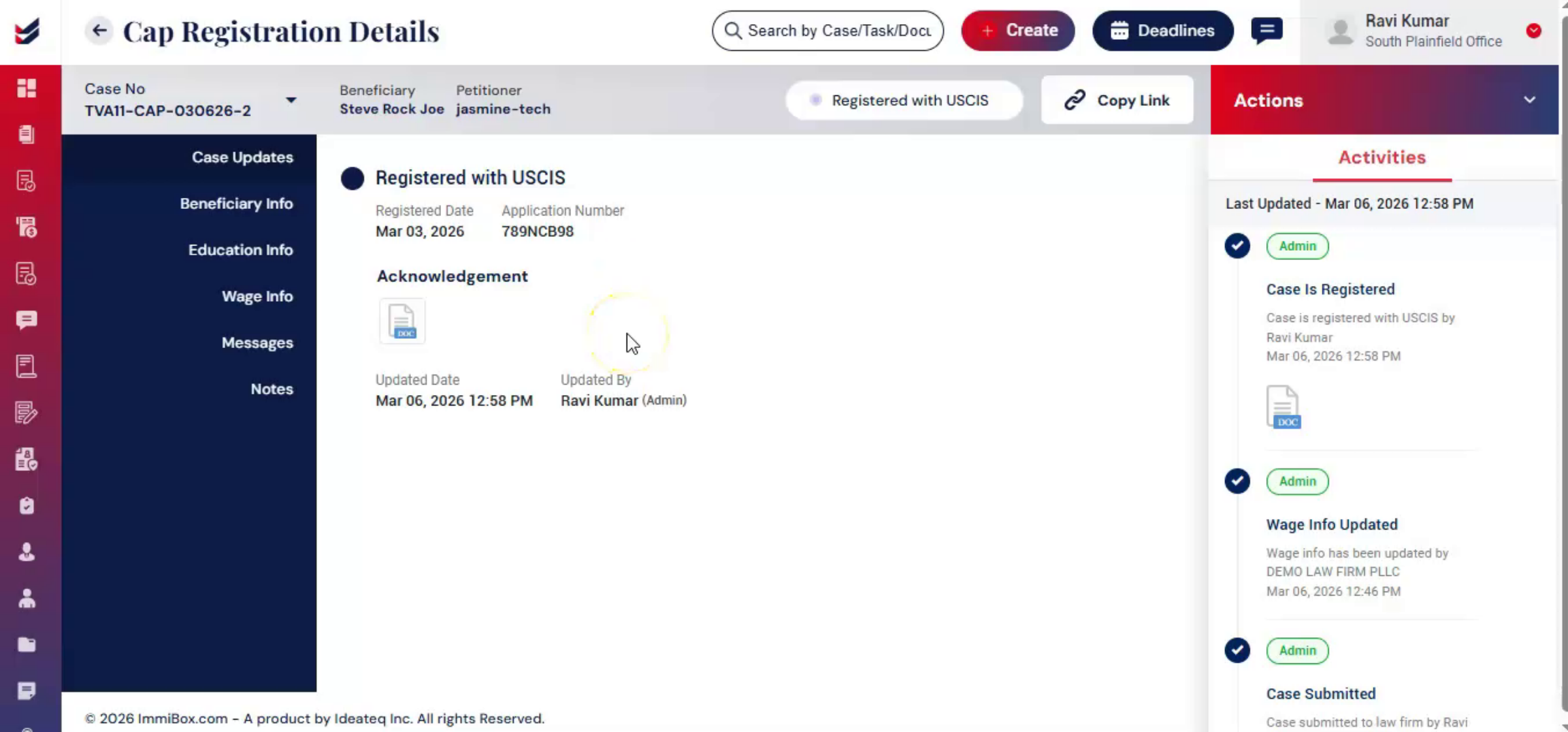 Updating USCIS Response Status