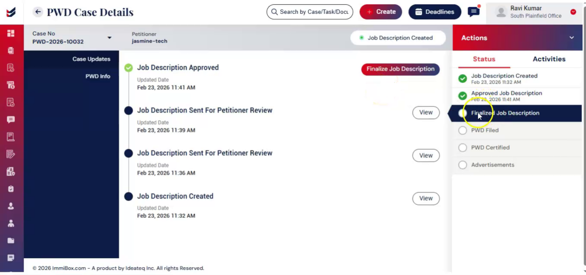 Finalization Process Steps