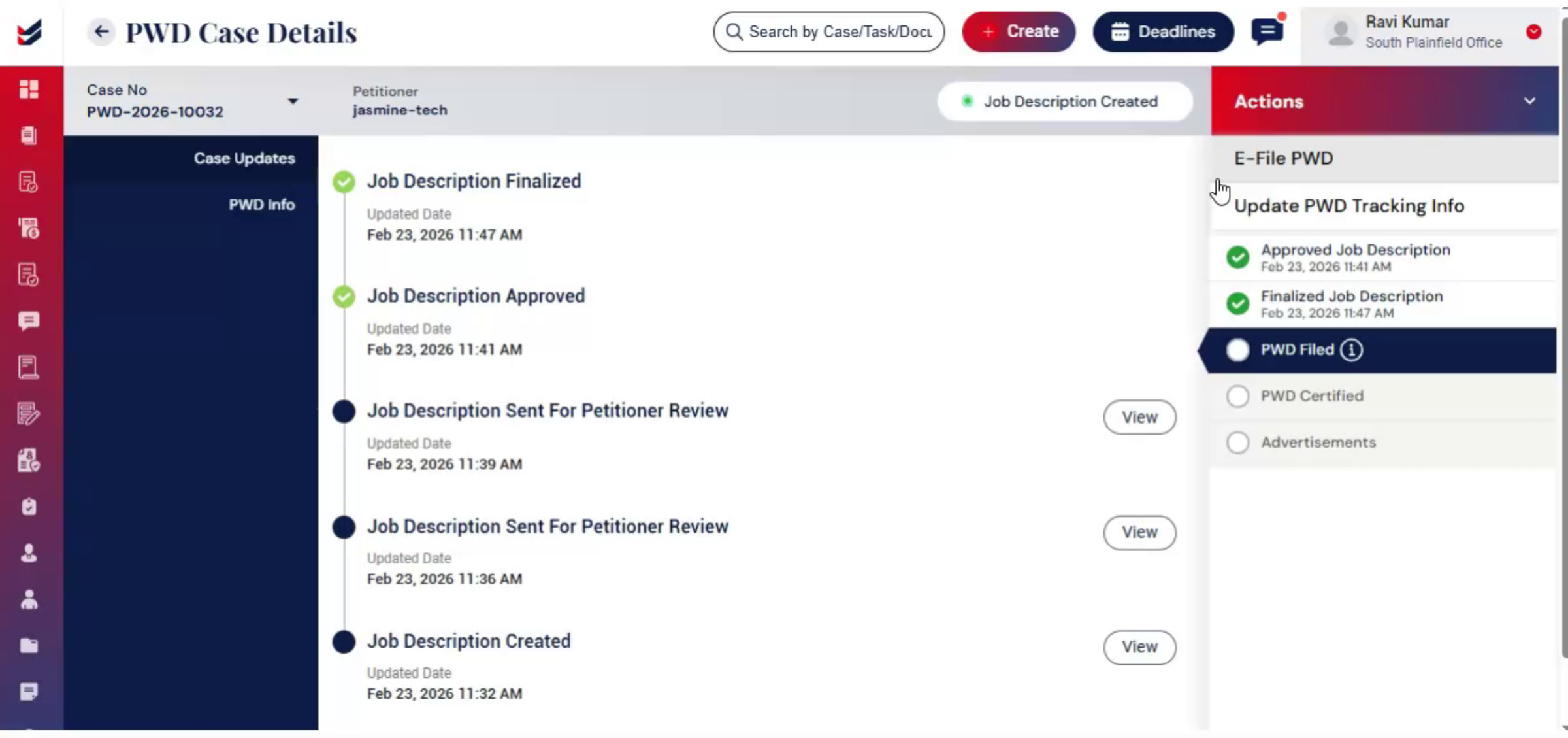 ImmiBox Filing Options