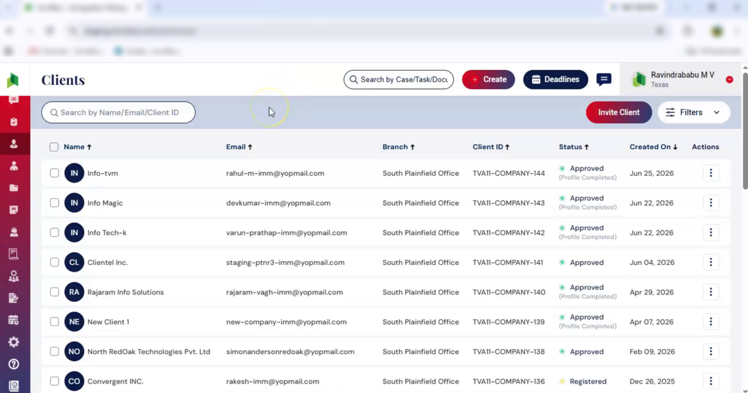 Clients Page Overview