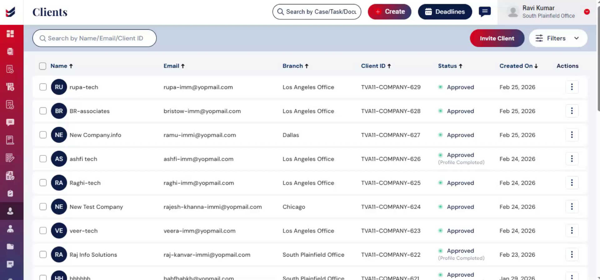 Clients Page Overview